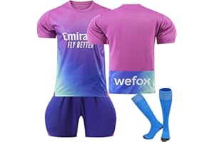 YAGUMO A-C Maillot de Foot Enfant Nr. 9 Giroud Nr. 11 Ibrahimovic Nr. 17 R.LEAO Domicile Soccer Jersey, Football Ensemble Garçons/Adultes Entrainement T-Shirt et Short avec Chaussettes