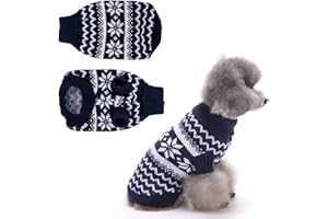 XLONG Suéter para Mascotas,Ropa deNavidad para Mascotas,Disfraces de Navidad para Mascotas,Ropa para Perros de Invierno Bonitas,Jersey Navideño para Perros,Ropa para Mascotas Navidad (XS-Azul)