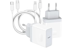 Ladegerät 25W and Ladekabel 2M für iPhone 14/14 Plus/14 Pro/14 Pro Max/13 12 11, Schnellladekabel 4-Pack USB C Netzteil Stecker Power Adapter Schnellladegerät Netzstecker Kabel Nisiyama