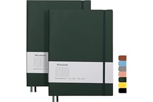 Wiisdatek B5 College Ruled Notebooks - 2 Pack B5 Large Journal Notebooks with 376 Numbered Pages,100gsm Thick Lined Paper,Soft PU Leather Cover,7.6 X 10 inch(Green)