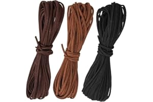 FCSNJH Lederband, Lederband Kette 4 Gesamtinsgesamt Lederband 2mm 5m X 2mm LederbäNder für Ketten,LederbäNder, DIY Handwerk SchlüSselband Armband Schmuck Lederschnur für ArmbäNder, Halskette Ketten Basteln