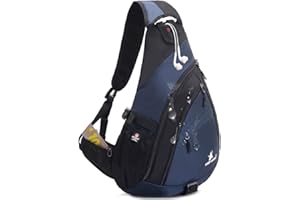 JSDING Sling Backpack Men Women | Sling Bag Waterproof Large Capacity 14" Laptop | Chest Bag Shoulder Crossbody Bag Triangle Backpack Outdoor Travelling Cycling Hiking Running Black