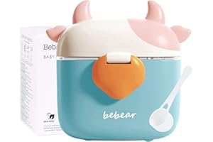 Bebamour Formula Dispenser Portatile Dispenser di Latte in Polvere Contenitori Snack con Paletta e Livellatore,460 ML,Blue