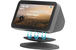 Miimall Soporte Compatible con Echo Show 5(Gen 1 / Gen 2), Soporte Magnético Regulable, Giratorio e Inclinable, Soportes de Base Redonda para Echo Show 5(Gen 1 / Gen 2)-Negro