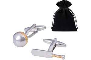 Goodygold Cufflinks Unique Sports Cricket Bat Ball Shape Mens Outfit Accessories