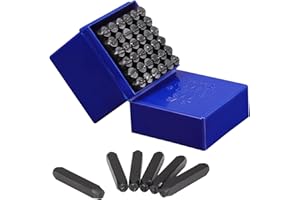 Coolty Lot de 36 lettres à frapper de 8 mm avec chiffres de l'alphabet de A à Z et chiffres de 0 à 9, et pour tampons de métal, plastique, bois, cuir, bricolage, fabrication de bijoux