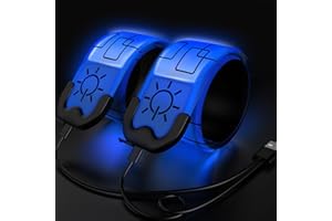Todoxi Pack of 2 LED Bracelets, Rechargeable, USB Rechargeable Light Bracelet for Adults and Children, Reflective Light Bands for Running, Dogs, Hiking, Cycling, Outdoor Sports