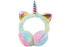 INELIHOO Mädchen Winter Ohrenschützer mit Tier Muster Verstellbar Plüsch Ohrenschützer Kälteschutz Cartoon Warm Ohrenwärmer Kinder Outdoor Ski Faux Fur Earmuffs Ohrschützer Kopfbedeckungen Winterzubehör