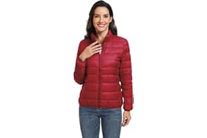 Teemie Chaquetas Acolchada Para Mujer Ligera Plumón Estilo Cazadora Resistente al Agua Cremallera Jacket Ropa Cálida Corta Entretiempo Abrigo Invierno Montaña Deporte