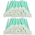 APACALI 200PCS Square Foam Cleaning Swab Sticks, Foam Tip Cleaning Swabs, Rectangle Foam Cleaning Swabs, Square Tip Swabs Sponge Stick for Camera, Optical Lens, Optical Equipment, Green