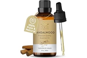 AVD ORGANICS Ätherisches Sandelholzöl 30 ml | 100% rein & natürlich | Sandelholzöl therapeutische Qualität für Haut, Diffusor, Aromatherapie & Klarheit | 1 fl. oz.