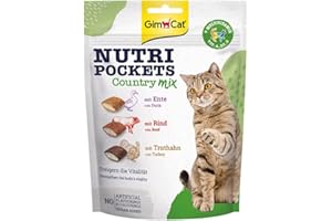 GimCat Nutri Pockets Country Mix - Knaprigt kattgodis med krämig fyllning och funktionella ingredienser - 1 påse (1 x 150 g)