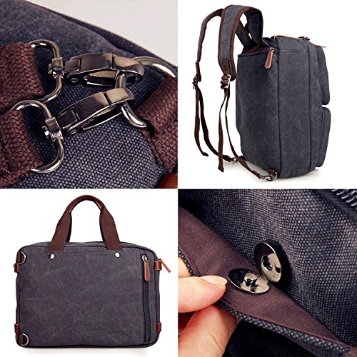 loietnt Unisex Damen Herren Laptop Umhängetasche Cabrio Universal Vintage Leinwand Laptop-Rucksack und Handtasche, Schule Rucksack/Büchertasche/Tagesrucksack/Wandern/ - 6