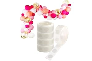 HEATIGO 500 Stück Doppelseitig Klebepunkte Transparent, Luftballons Klebeband Kleber Punkte Aufkleber, Ballon Klebepunkte für Geburtstag Party Hochzeit DIY Handwerk Ballons Deko(5 Rollen)