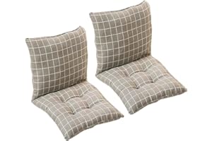 MeRcri Pack 1/2/4 Cojines para Sillas con Respaldo,40x40/45x45/50x50 cm,con Correas de Sujeción,Cojín Acolchado de Respaldo Bajo, Cojín Acolchado para Silla de Jardín (Color : #4, Size : 45x45cm2pcs)