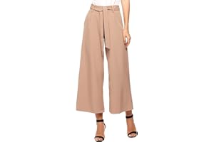 Beyove Damskie spodnie Culotte o szerokości 7/8, spodnie letnie, eleganckie spodnie biznesowe, w paski, spodnie do garnituru, spodnie Palazzo, letnie spodnie z paskiem