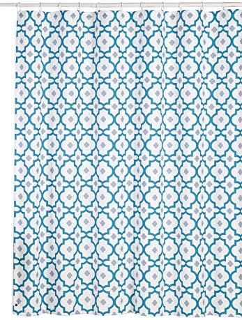 Indecor Home FS11-1590-TQ Lattice Gate Turquoise Shower Curtain,Turq- Lattice Gate