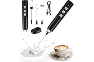 CEXOVO Mousseur à Lait Électrique,Mousseurs à Lait avec 3 Fouets,Réglable en 3 Vitesses,Mousseur de Lait Rechargeable USB,mini Fouet Electrique,Avec Base de Chargement,pour Café,Cappuccino,Chocolat Chaud
