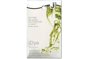 Jacquard iDye Fabric Dye for Natural Fibres, Olive Green Colouring for Clothing, Cotton, Linen, Silk Textiles, Garment Treatment with a Dissolvable Packet, 14g