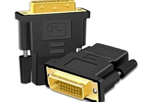 Critin Adapter DVI na HDMI, 2-pak gniazdo HDMI na DVI (1+24), adapter konwertera M/F, konwerter portów HDMI z pozłacanymi złączami