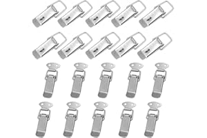 Qixuer 20 Pcs Cierre de Palanca,Cierre de Resorte de Hierro CromadoTraba Muelle Cerradura de Cierres Traba Cerrojo Herramienta Corchete Traba para Cajas de Almacenamiento Caja de Herramientas Buzón