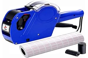 FURNRUBDEN MX 5500 - Etiquetadora de precios (5000 etiquetas, 2 rellenos de tinta, para uso en oficinas, minoristas, tiendas, tiendas, tiendas, tiendas, tiendas, tiendas, tiendas de alimentos, etiquetado (azul)