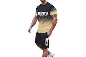 NHNKR Trapstar Camiseta de 2 piezas Adultos y Niños，Trapstar Camisetas de Algodón y Pantalones Cortos Conjunto de Chándal Adultos, Traje de Ocio, Traje Deportivo Trapstar Unisex