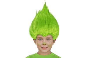 Funidelia | Peluca Verde Trolls para niño y niña ▶ Dibujos Animados, Trolls - Accesorios para niños, Accesorio para Disfraz - Verde