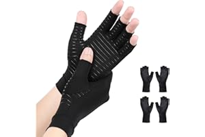 AovYoo 2 Paires Gants Arthrose Cuivre, Gant de Compression Main Rhumatismals, Gants Anti-Arthrite, Tendinite Poignet, Soulagement des Douleurs Rhumatismales, RSI, Syndrome du Canal Carpien(M)