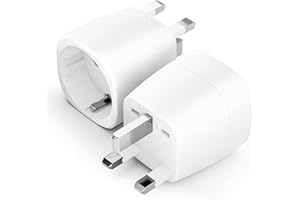 BHHB Paquete de 2 adaptadores universales de viaje, de 2 pines italianos a 3 pines británico, adaptador de enchufe británico, aplicable a Reino Unido, Singapur, Hong Kong, Escocia, Malasia, etc