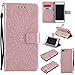 Produktbild iPhone 8 Plus Hülle [Frei Displayschutzfolie], Dfly Premium Slim PU Leder Mandala Blume Prägung Muster Flip Hülle Bookstyle Stand Slot Schutzhülle Tasche Wallet Case für Apple iPhone 8 Plus (2017), Rosen-Gold