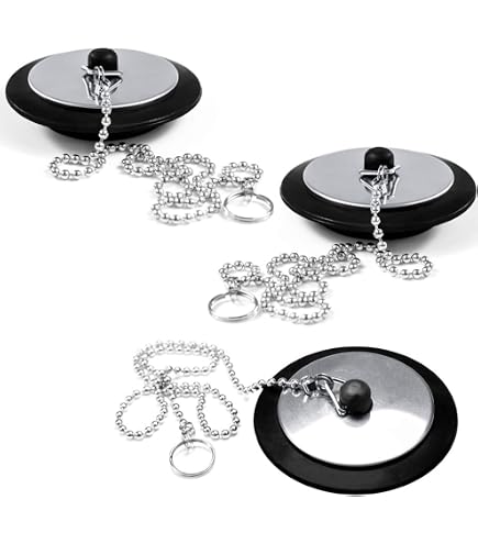 2 Bouchons D'Évier De Baignoire Chrome - Laiton, 45 Mm (1-3/4") - Avec Chaîne - Pour Maison, Hôtel, Salle De Bain