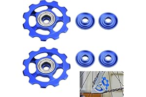 STCRERAG 2Pcs Rear Derailleur Pulley Aluminum Alloy Guide Wheel 11T Jockey Wheels Rear Derailleur Pulley Roller Wheel Bicycle Derailleur Accessories for Road Mountain Bike Bicycle(Blue)