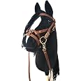 Hobby Horse Bai Marrone crine Neri. Cavallo bastone Completo di Rete, Mors, redina e Galleggia. Testa di cavallo bastone per Hobby Horsing Bambini E Adolescenti