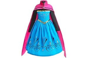 Lito Angels Costume da Incoronazione con Mantello Regina Elsa per Bambina, Vestito da Festa di Compleanno
