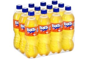 Fanta 1544102 12 Bottiglie da 450 Ml, Arance Italiane, senza Aggiunta di Conservanti, Bottiglia PET Riciclabile