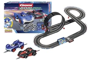 Carrera GO!!! 20062566 Sonic the Hedgehog 4.9 Racerbane-set, officiellt SEGA Sonic the Hedgehog-set, roliga tävlingar med Sonic och Shadow genom snabba raksträckor, skarpa kurvor och snabb loop