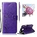 Produktbild für Samsung Galaxy S4 Leder Hülle ,SKYXD Drucken Schmetterling Blumen Prägung Motiv PU Folio Ledertasche [ Standfunktion / Magnetverschluss / Kartenfächer] Einfarbig Handyhülle 3 in 1 Handytasche mit Rosa Schildkröte Staubstecker + Eingabestift für Samsung Galaxy S4 i9500 / i9505 Schutzhülle - Violett