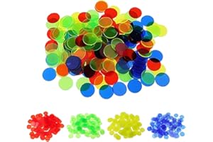 RDNKVB 200 PCS Bingo Jetons,15mm Counting Chip en Plastique Colorém, Marqueur Bingo, Loto Jeton, pour Jeu de Société Multicolore