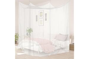 Xmart Moskitonetz Bett 200x200x180 cm Moskitonetz Doppelbett Feines Netz Leicht Bequem und Langlebig Geeignet für Familie Spiel Und Camping Reise (Weiß)