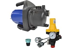 AMUR KREISELPUMPE JETPUMPE HAUSWASSERWERK HAUSWASSERAUTOMAT INNO-TEC 1200-1 mit Durchflusswächter AQUA-3 -Automatic-Controller verkabelt, Pumpe als Gartenpumpe od. Brauchwasserversorgung