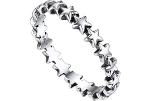 FOCALOOK Ring Silber 925 Damen Keltischer Ring Silber Herren Ringe 925 Unendlichkeit/Kette/Olivenblatt/Stern Ring Silber Eheringe Verlobungsring Silber Schmuck Damen Ringgröße 47mm bis 67mm