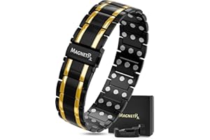‎MAGNETRX MagnetRX® Titan Magnet Armband Herren mit dreifacher Stärke – Titan Wrist Magnetisches Armband – Verstellbares Magnetarmband Herren - Magnet Armreif Herren mit hochwertigem Faltverschluss