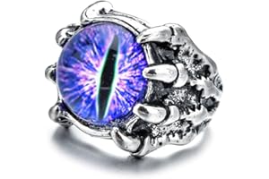 Auriselle Anillo de los Hombres Ajustable Cráneo Circón Ojo del Diablo Vintage Vikingo Retro Abierto Anillo Pulgar Gótico Joyería Regalos para Hombres Niños Padre