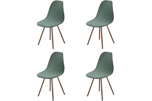 Highdi Housse de Chaise Scandinaves Lot de 2, Extensible Housse de Chaise de Salle à Manger, Polaire Vert Universelle Couverture de Chaise sans Accoudoirs pour Décoration de Salon Cuisine Maison