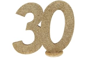 PAINT IT EASY NEU Aufsteller Geburtstags-Zahl 30, Glitter-Gold, ca. 10cm