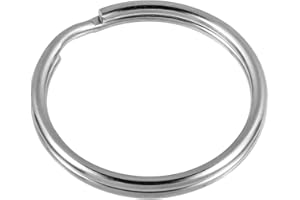 OSELTYATH 30pcs Round Key Rings, Silver Key Ring Hoops, Stainless Steel 304S15 Material Split Rings, Keyrings for Crafts (1.18''/30mm)