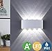 Produktbild LED Wandleuchte Innen Warmweiß, LED Wandlampe Außen 8W Wasserdicht IP65 Modern Up Down Leuchte Wandlicht aus Aluminium Wandbeleuchtung für Bad Flur Kinderzimmer Treppenhaus Wohnzimmer Schlafzimmer,Oberfläche:Weiß,Lichtfarbe:Weiß