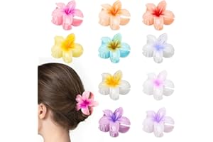 Lajiakoy®10 PCS Haarklammer für Frauen, Blumen Haarklammer, Hawaiische Plumeria Haarklammer, Haarklammer Blume für dickes und Dünnens Haar, Geschenke für Frauen und Teenager Mädchen (Farbe)