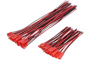 YIXISI 20 Pares JST Conector, 22 AWG Enchufe Macho Hembra, para Tira de Lámpara LED RC (4 Pulgadas, 6 Pulgadas)